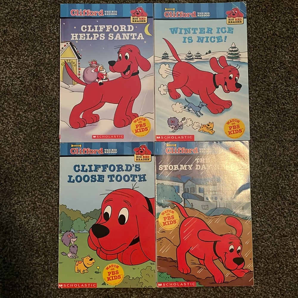 Set of 4 paperback Books: “Clifford the Big Red Dog” Big Red Readers